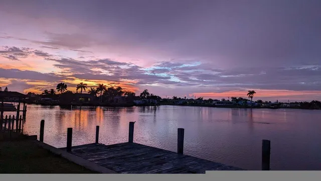 a view of a lake with outside space