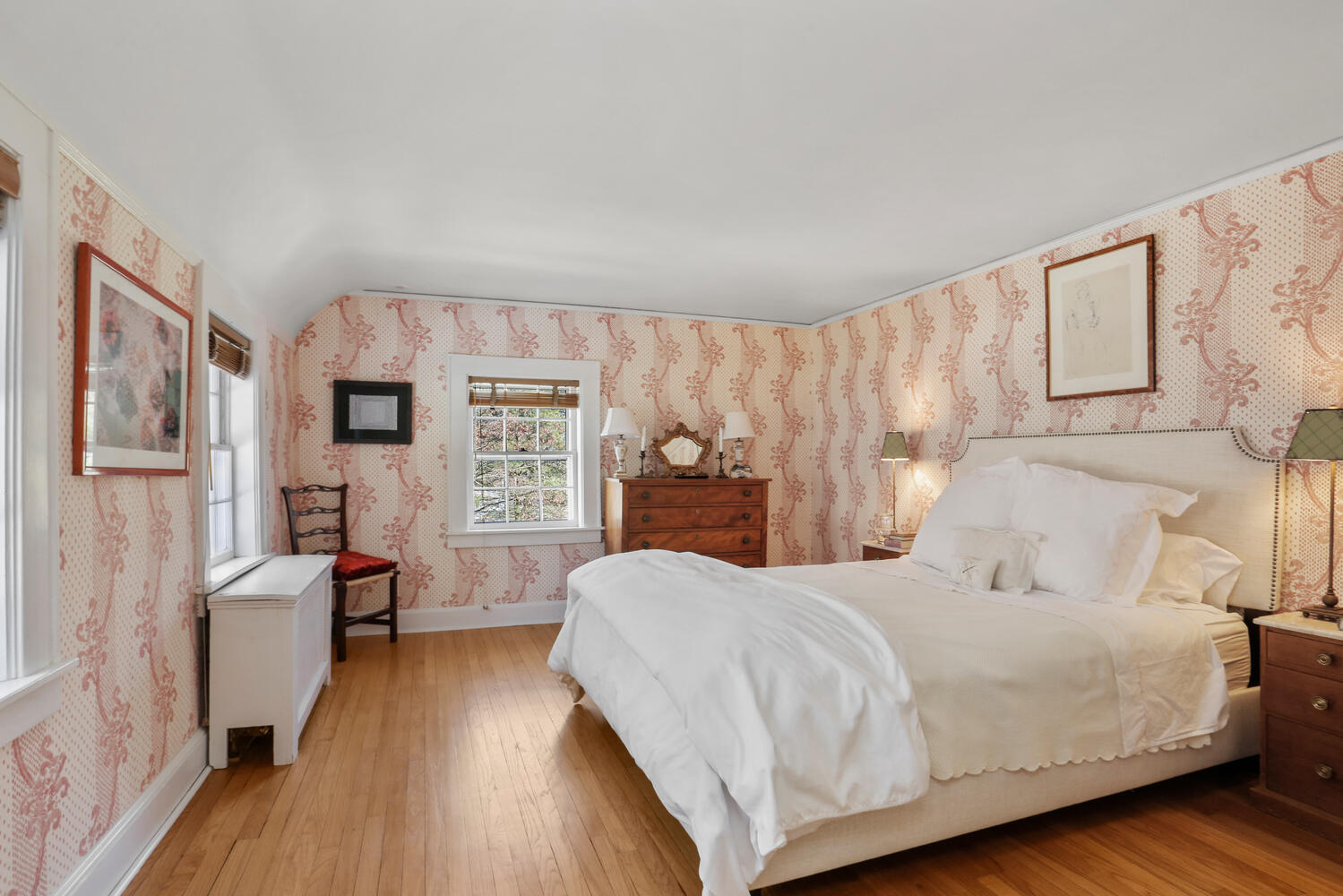 427 Eden Road Stamford, CT 06907 - Photo 17 of 40 a bedroom with a bed wooden floor and window