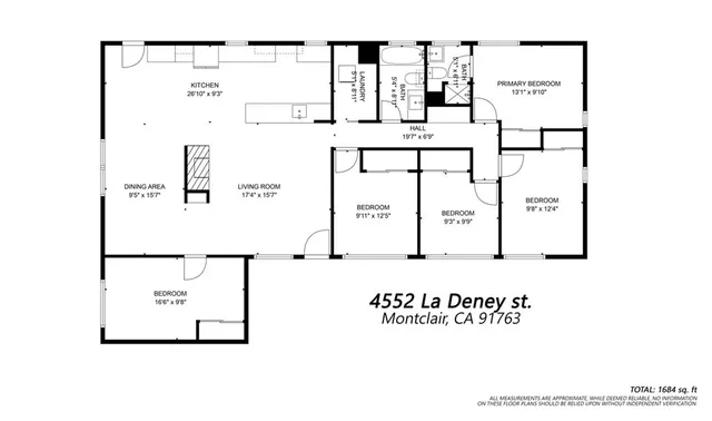 $729,000 | 4552 La Deney Street, Montclair, CA 91763
