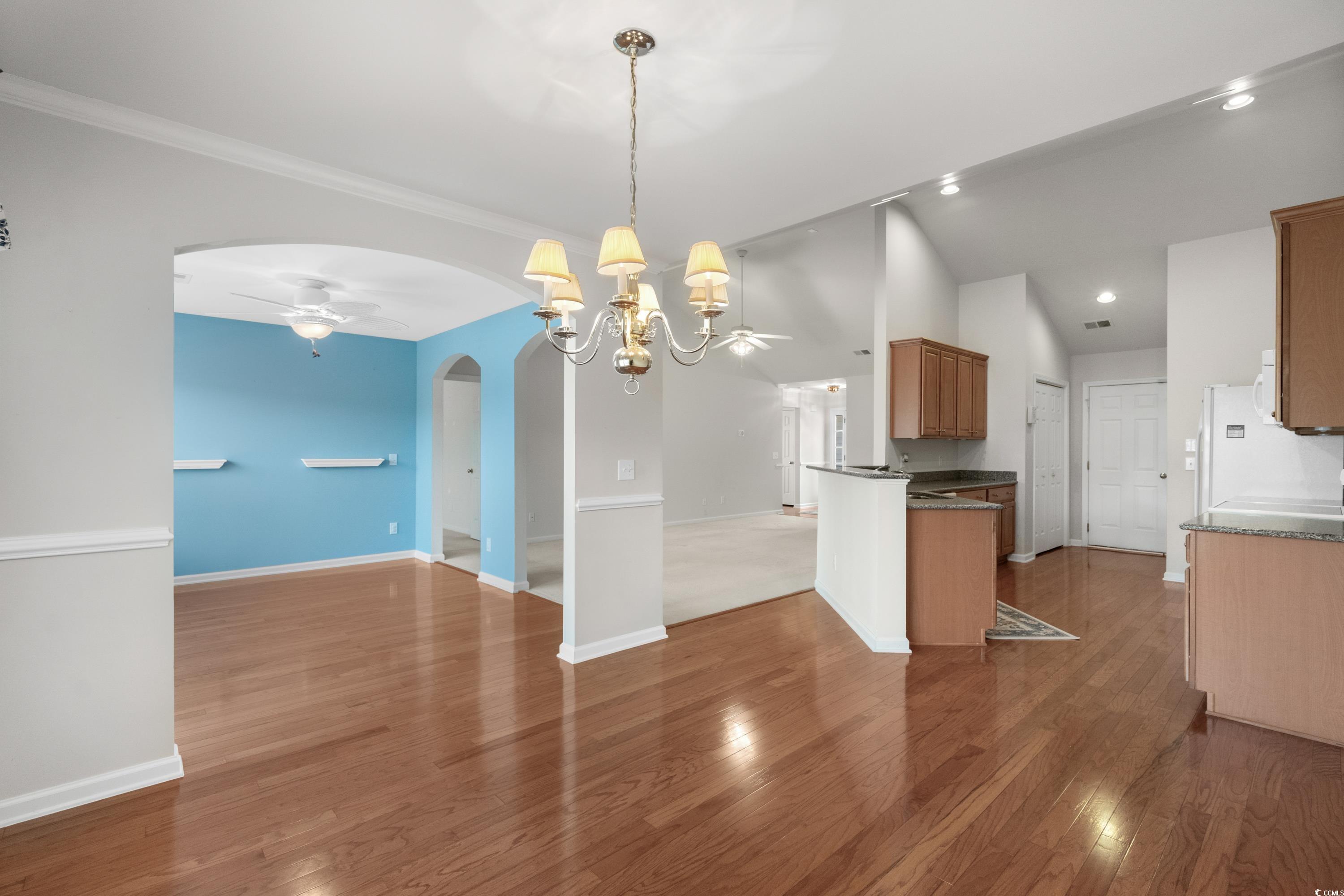 346 Whitchurch Street Murrells Inlet, SC 29576 - Photo 34 of 34 Kitchen featuring open floor plan, ceiling fan wit