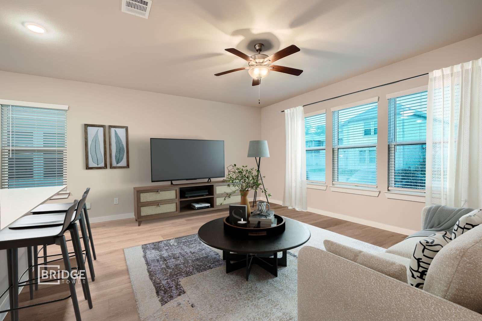 134 Pecan Lane Lake Jackson, TX 77566 - Photo 3 of 12 a living room with furniture a window and a flat screen tv