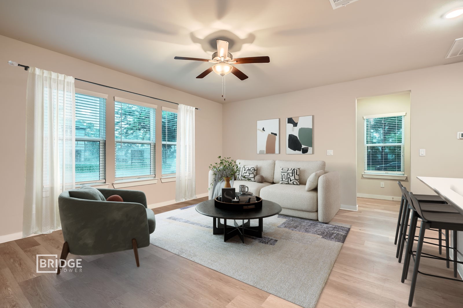 134 Pecan Lane Lake Jackson, TX 77566 - Photo 5 of 12 a living room with furniture and a large window