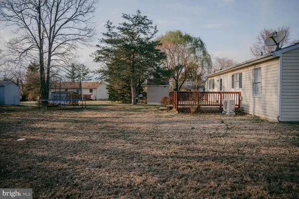 a view of backyard of house with trees