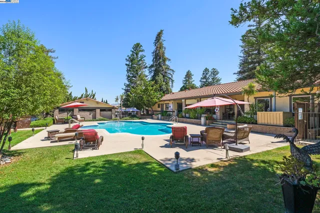 a view of a outdoor space with a patio
