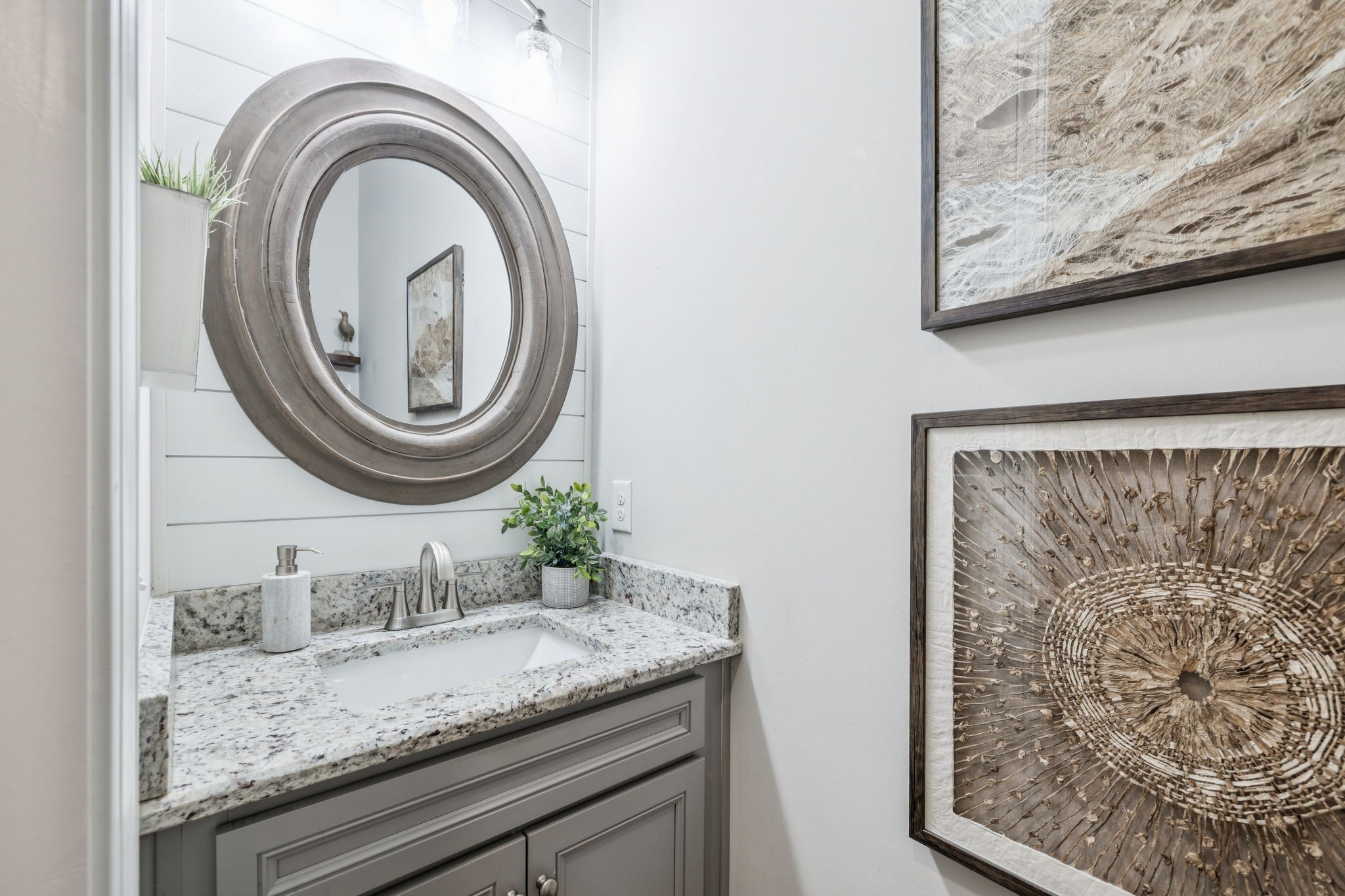 737 Alameda Avenue Nolensville, TN 37135 - Photo 22 of 55 a bathroom with a granite countertop sink and a mirror
