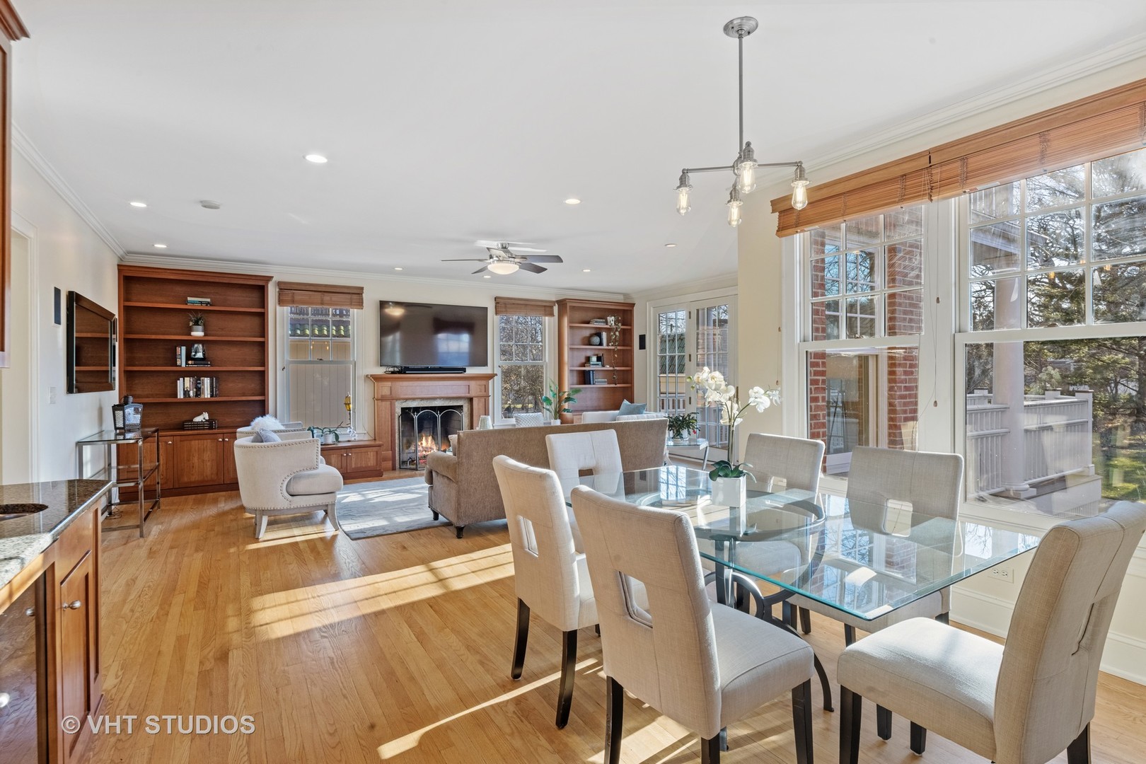 162 Akenside Road Riverside, IL 60546 - Photo 13 of 42 a view of a dining room with furniture window and wooden floor