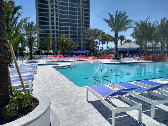 an outdoor space with lots of trees