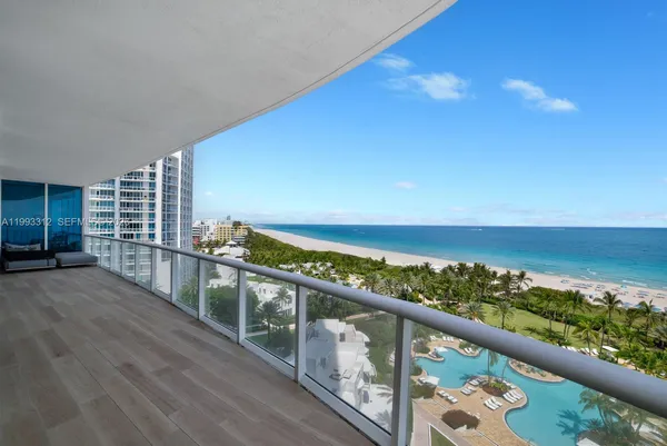 a view of balcony with ocean view
