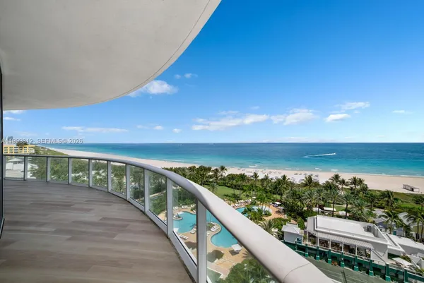 a view of balcony with ocean view