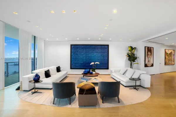 a living room with furniture