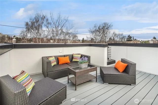 a terrace with outdoor seating