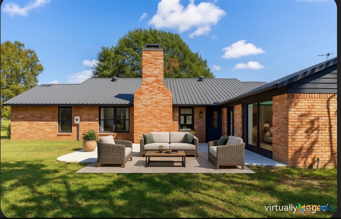 286 South Baese Road Elm Mott, TX 76640 - Photo 19 of 23 a view of a patio with table and chairs and potted plants