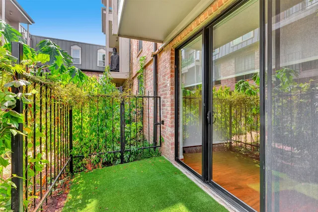 a view of backyard from door