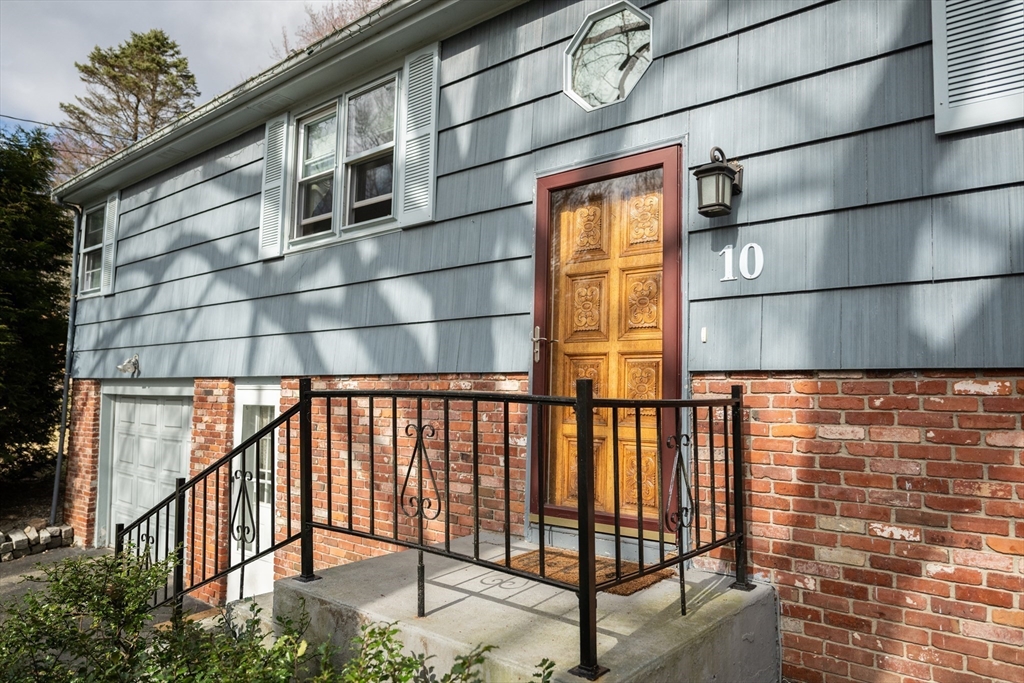 a view of a building from a balcony