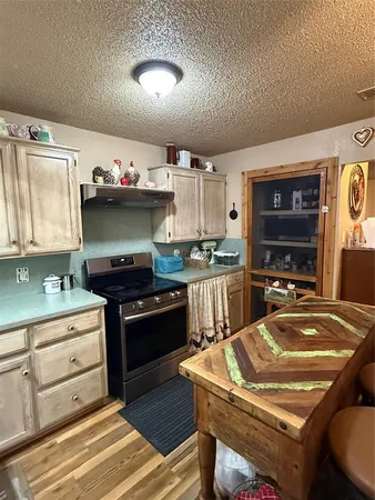 a kitchen with a stove and a sink