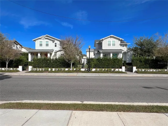 a view of a building and a street