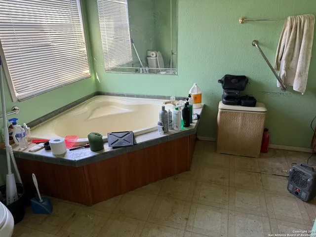 a view of a bench in a yard