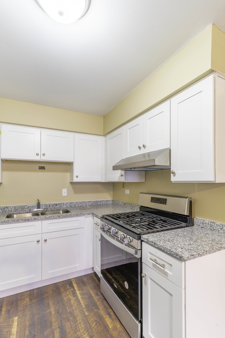 5700 South Archer Avenue, Unit 3A Chicago, IL 60638 - Photo 6 of 11 a kitchen with a stove and white cabinets
