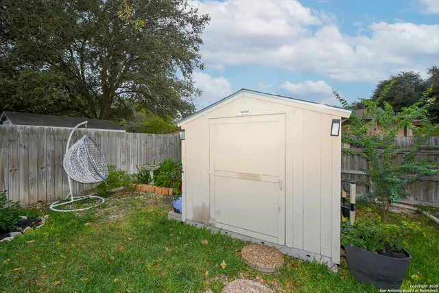 a garden view with a backyard