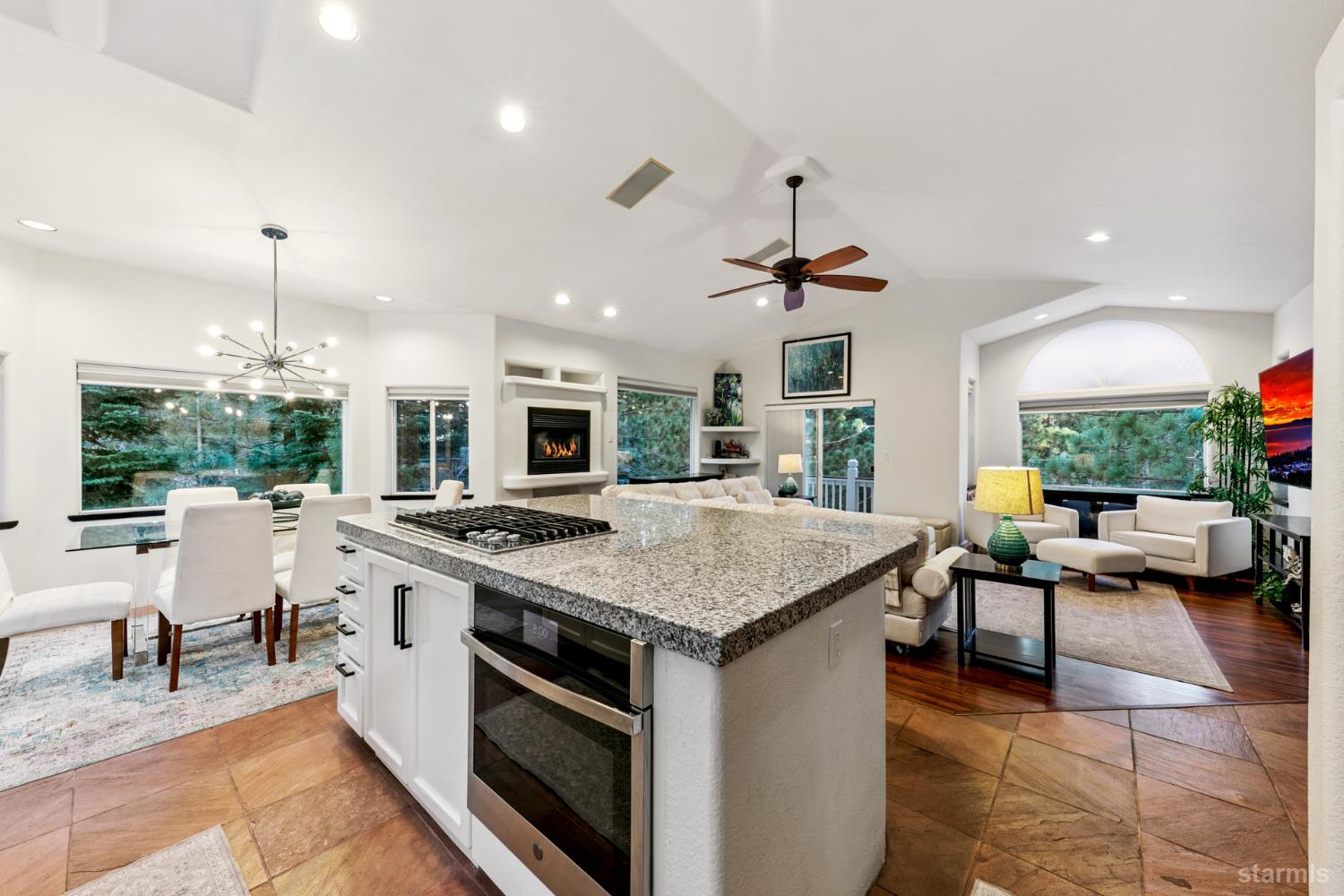 1836 Grizzly Mountain Drive South Lake Tahoe, CA 96150 - Photo 12 of 40 a kitchen with a stove and a view of living room