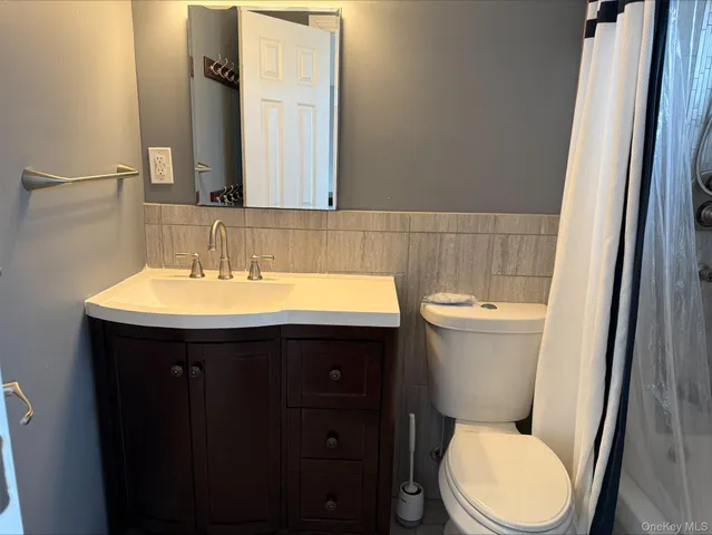 a bathroom with a sink toilet and mirror