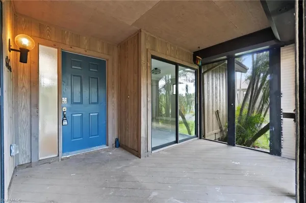 a view of a glass door with a glass door