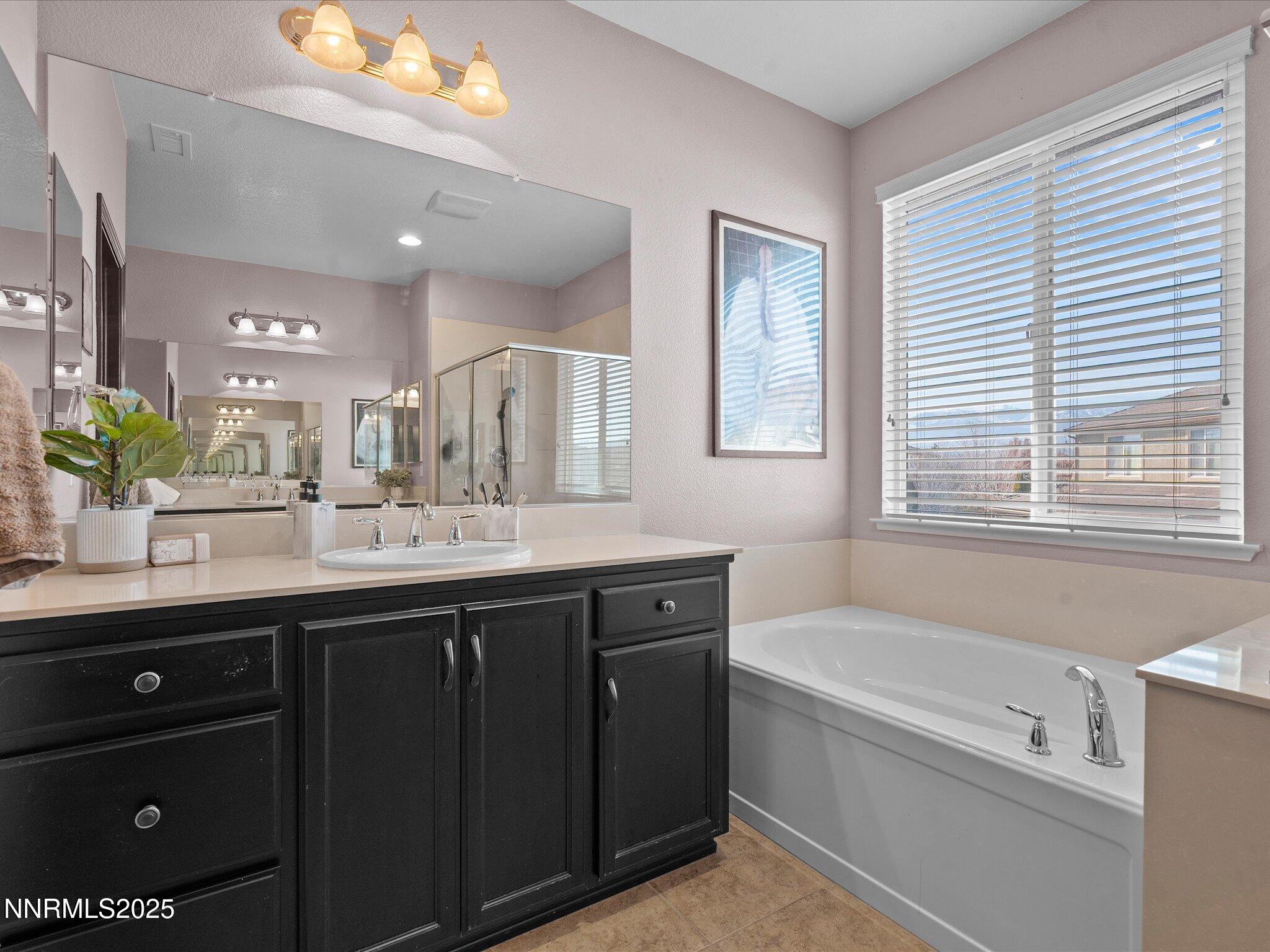 2135 Horse Prairie Road Reno, NV 89521 - Photo 21 of 32 a bathroom with a tub a sink and a window