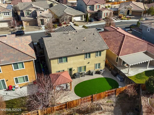 front view of a house with a patio