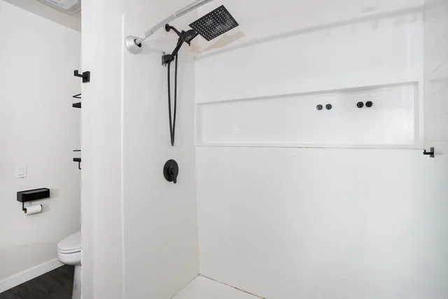 a bathroom with a shower