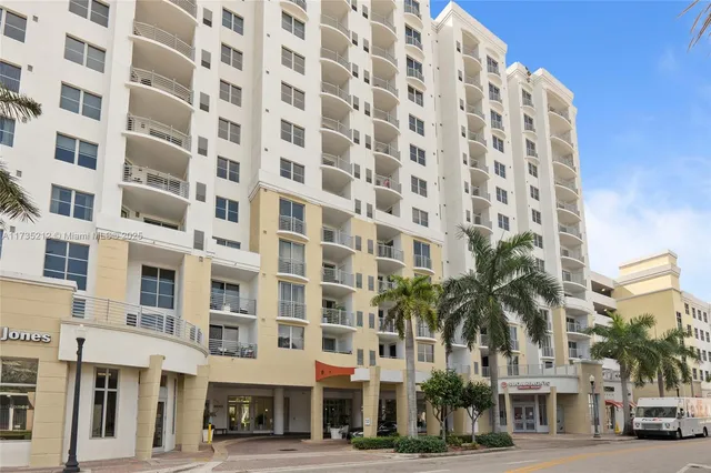 a front view of a multi story building