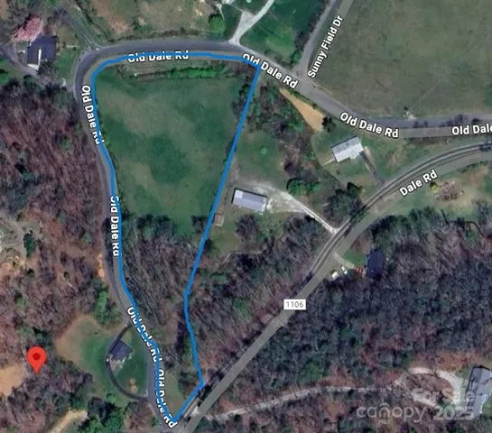 a green field with lots of trees