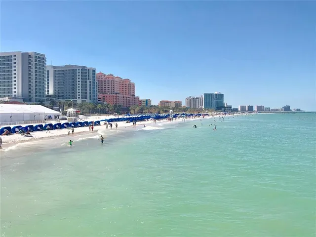 a view of a city with tall buildings