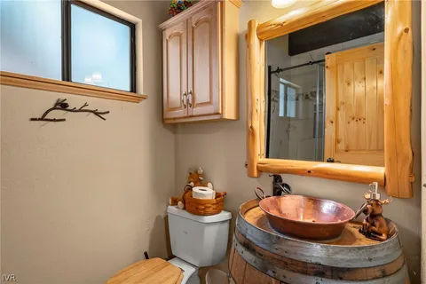 a bathroom with a toilet a sink and a mirror