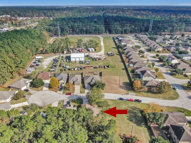 an aerial view of house with outdoor space