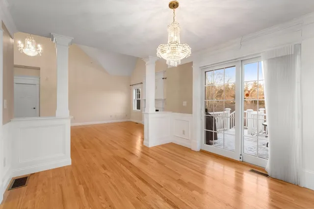 a view of livingroom with chandelier