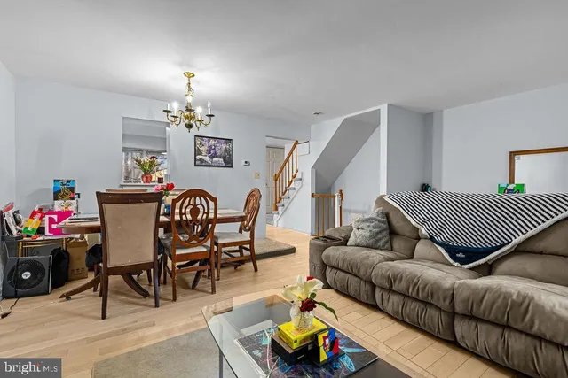 a living room with furniture and a couch