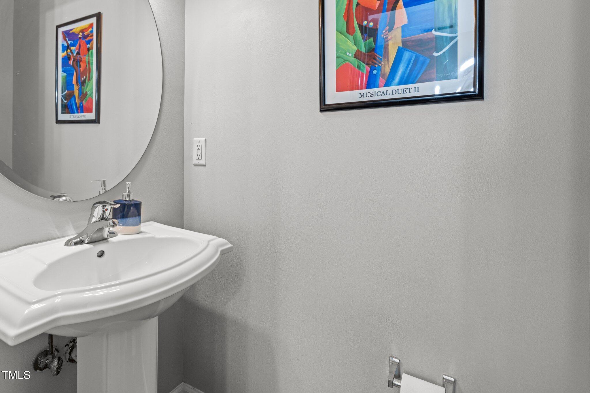 1667 Snow Mass Way Durham, NC 27713 - Photo 13 of 33 a bathroom with a sink and a mirror