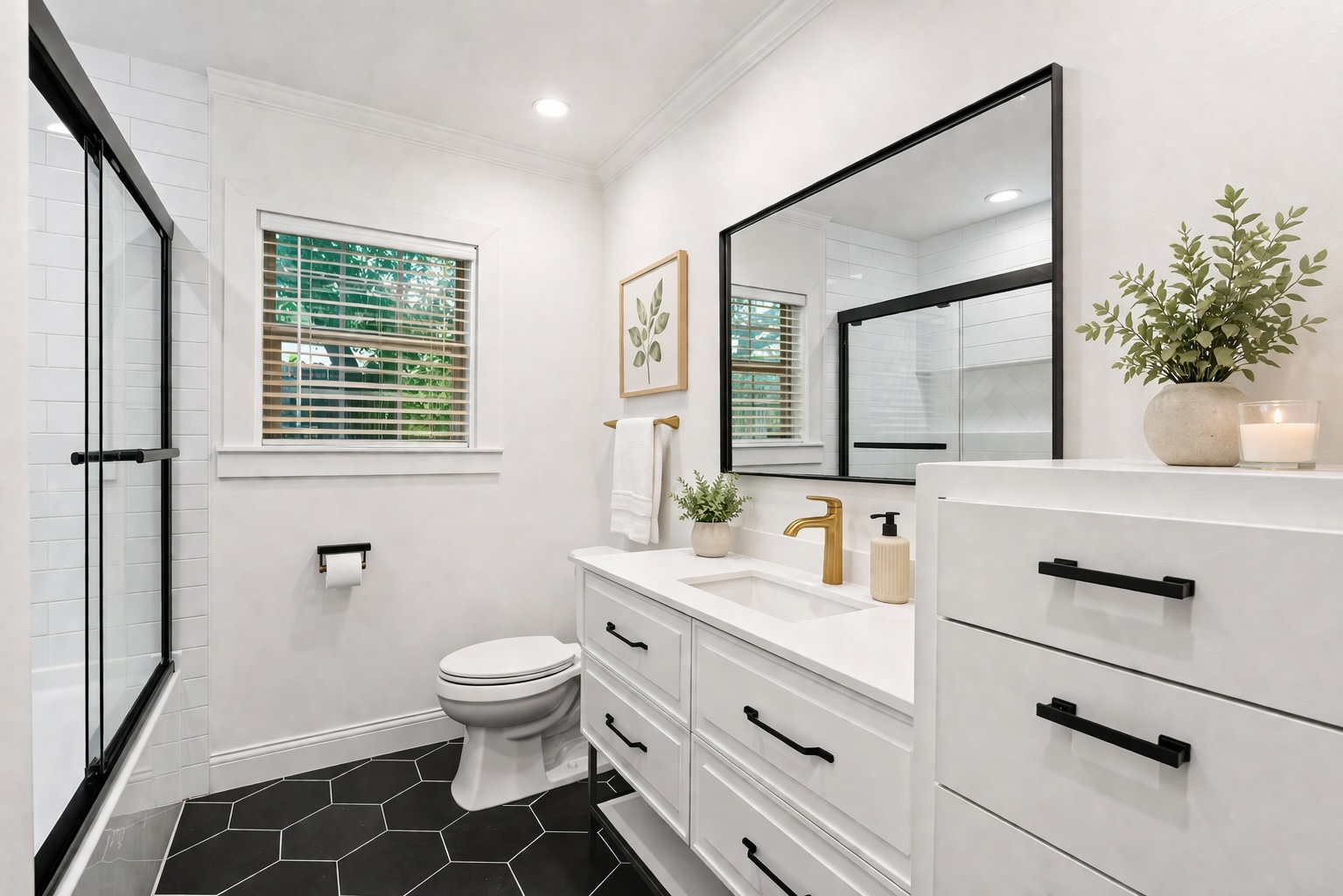2404 Westover Road Austin, TX 78703 - Photo 9 of 13 a bathroom with a sink a toilet and mirror