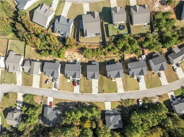 an aerial view of a houses