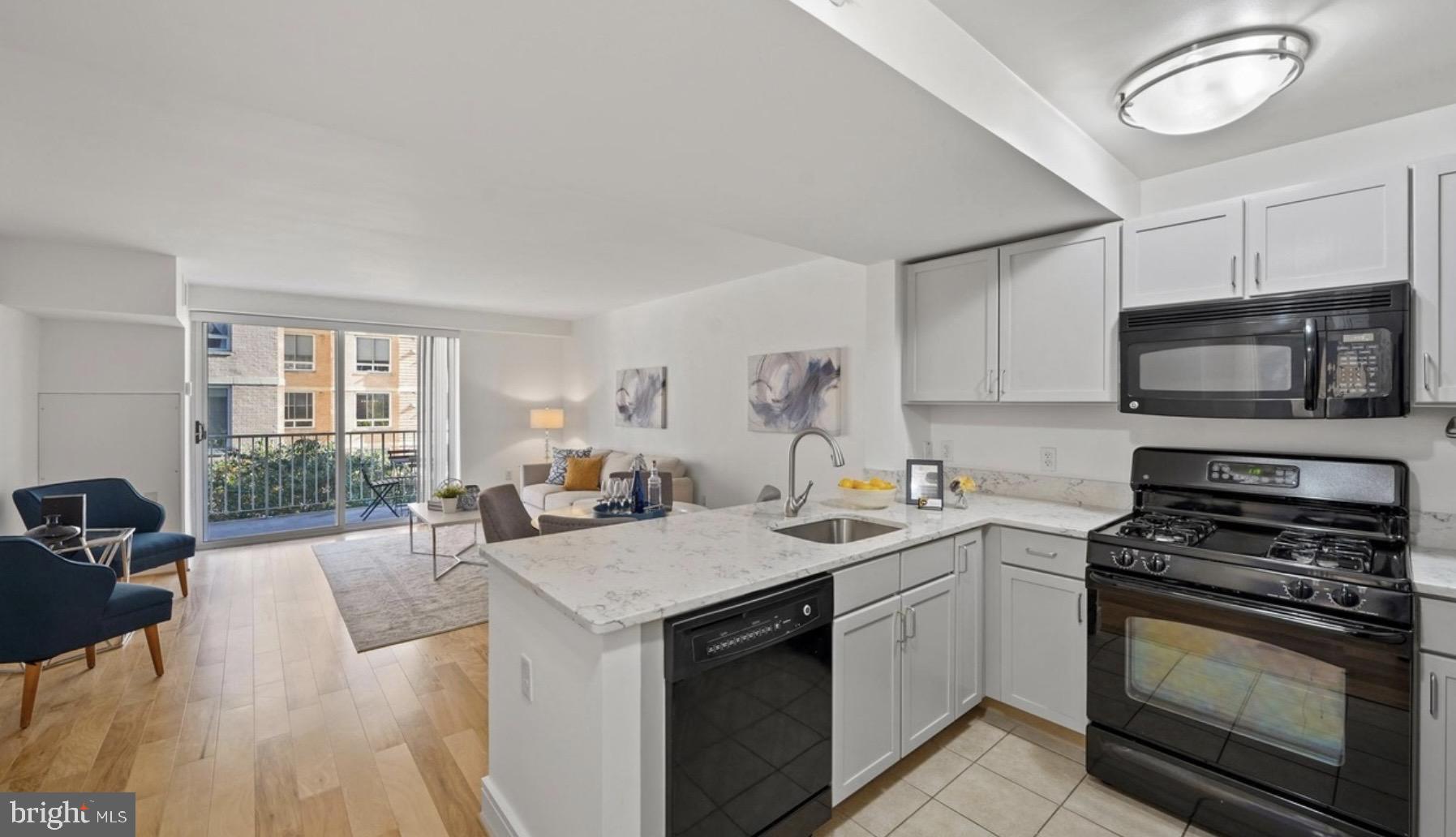 800 4th Street Southwest, Unit N120 Washington, DC 20024 - Photo 3 of 30 a kitchen with a sink stove and microwave