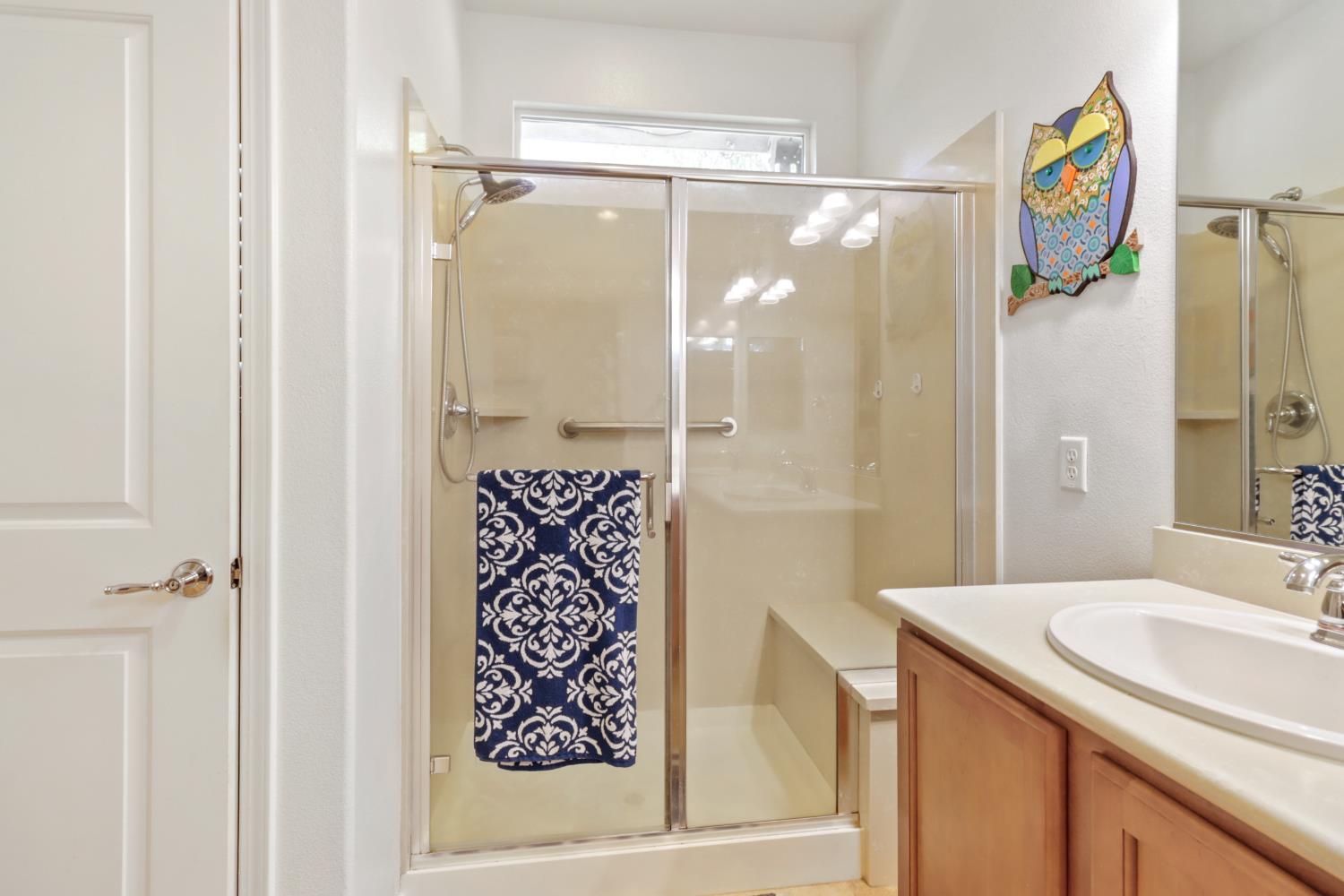 7401 Rothschild Court Elk Grove, CA 95757 - Photo 23 of 42 a bathroom with a shower and a sink
