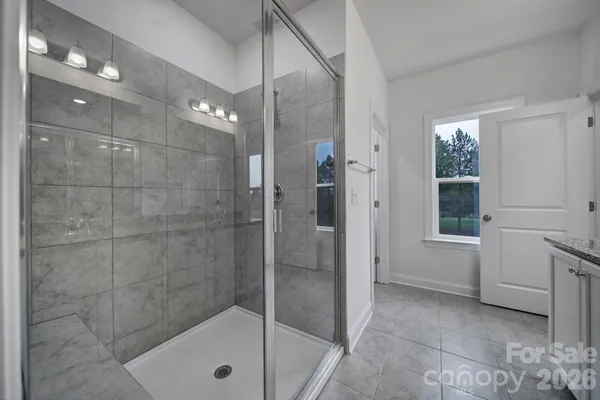 a bathroom with a shower