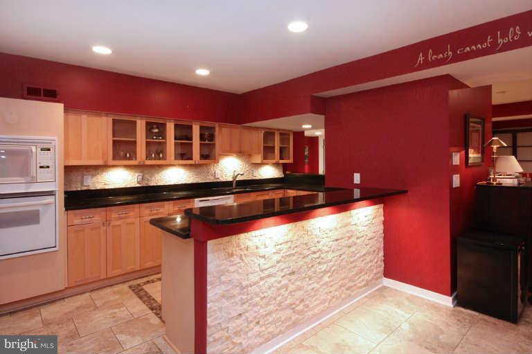 525 Clear Spring Road Great Falls, VA 22066 - Photo 19 of 30 a kitchen with stainless steel appliances granite countertop a stove a sink and a microwave