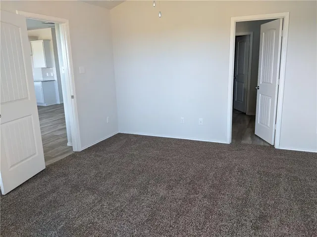 an empty room with closet