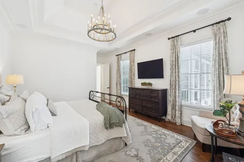 a view of a garden with a fountain