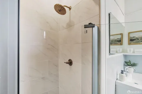 a bathroom with a shower