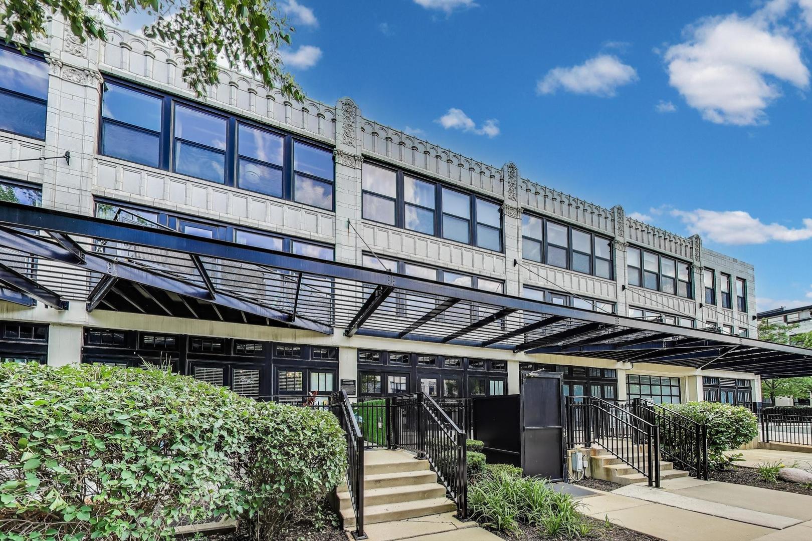 a large building with a outdoor space
