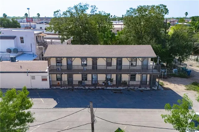 an aerial view of a house