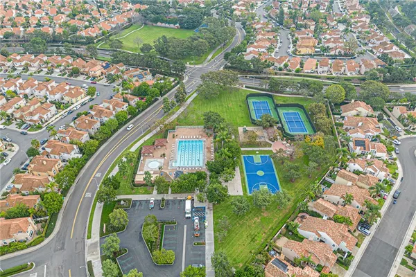 an aerial view of lake