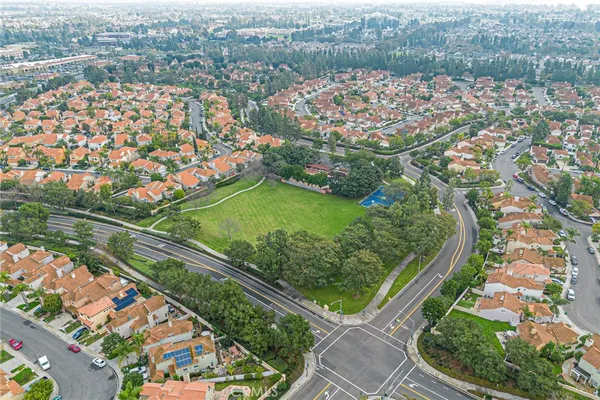 an aerial view of a city